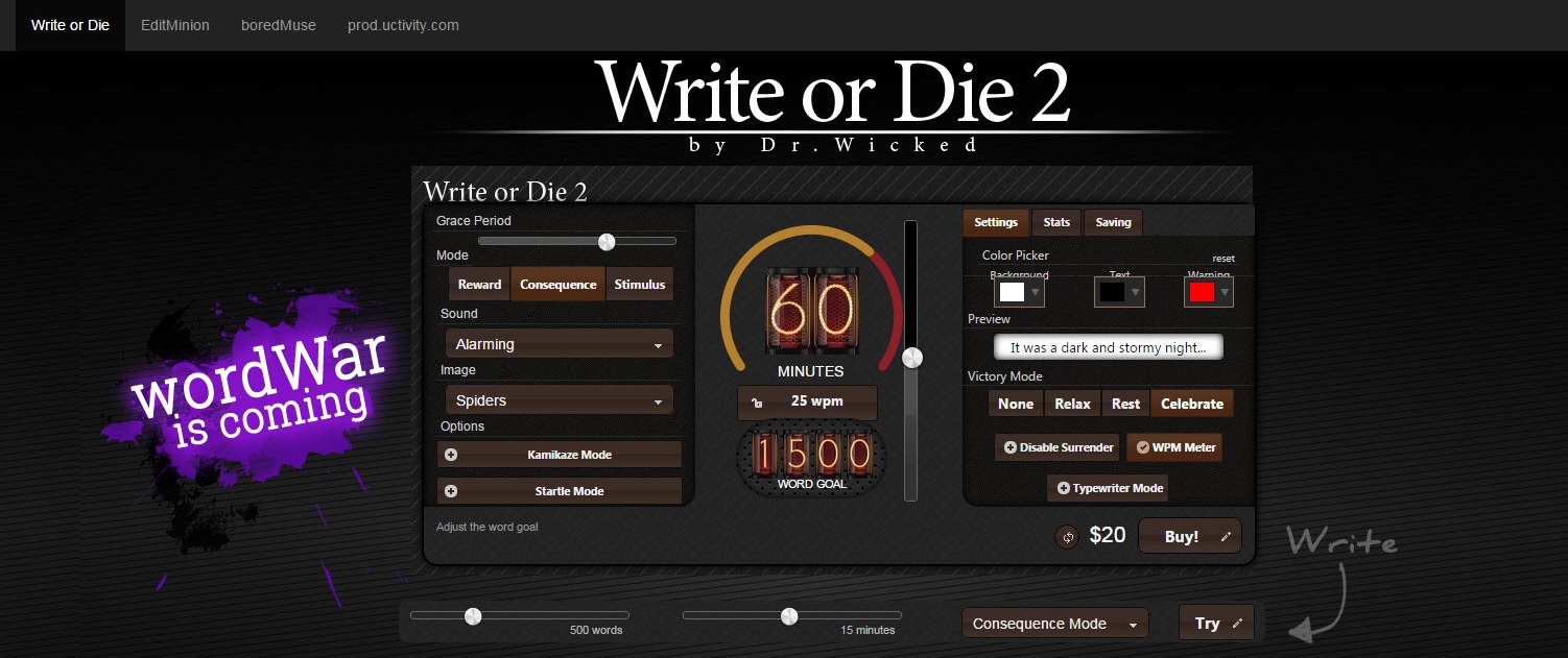 Write Or Die